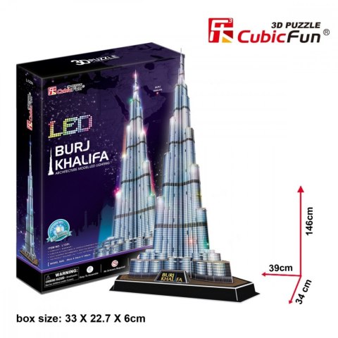 Puzzle 3D Burj Khalifa (Światło) Cubic Fun Puzzle 3D Burj Khalifa (Światło) Cubic Fun