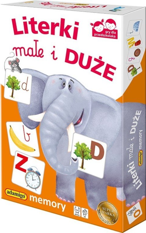 Gra Memory Literki małe i duże Adamigo Gra Memory Literki małe i duże Adamigo