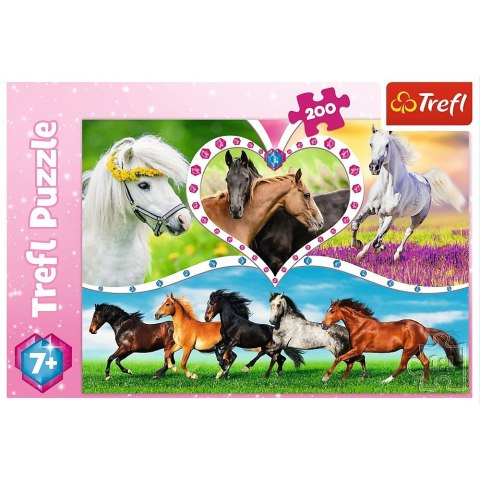 Puzzle 200 elementów - Piękne konie Trefl Puzzle 200 elementów - Piękne konie Trefl