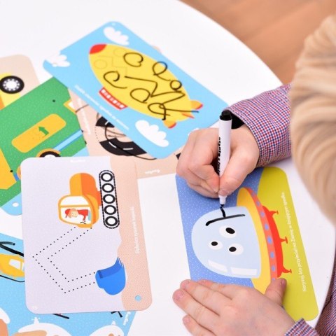 Zestaw edukacyjny Pojazdy Zabawy kreatywne z pisakiem zmazywakiem CzuCzu Zestaw edukacyjny Pojazdy Zabawy kreatywne z pisakiem zmazywakiem CzuCzu