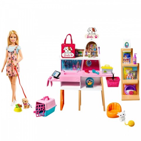 Zestaw z lalką Barbie Sklepik-salon dla zwierzaków Mattel Zestaw z lalką Barbie Sklepik-salon dla zwierzaków Mattel