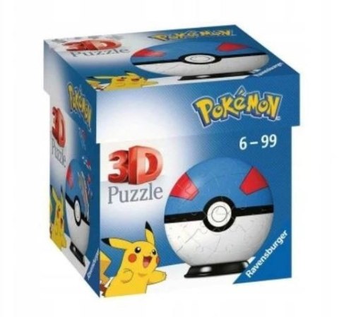 Puzzle 54 elemnty 3D Kula, Pokemon niebieska Ravensburger Polska Puzzle 54 elemnty 3D Kula, Pokemon niebieska Ravensburger Polska