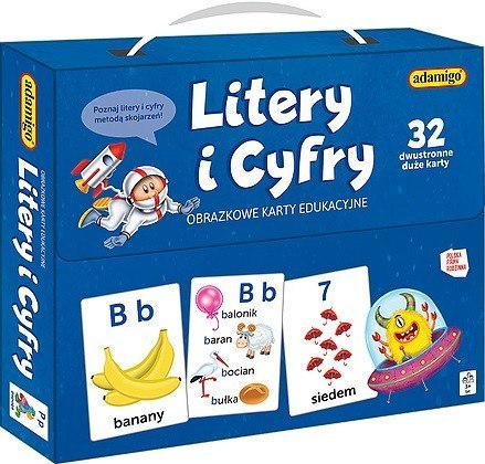Gra Litery i Cyfry obrazkowe karty edukacyjne Adamigo Gra Litery i Cyfry obrazkowe karty edukacyjne Adamigo