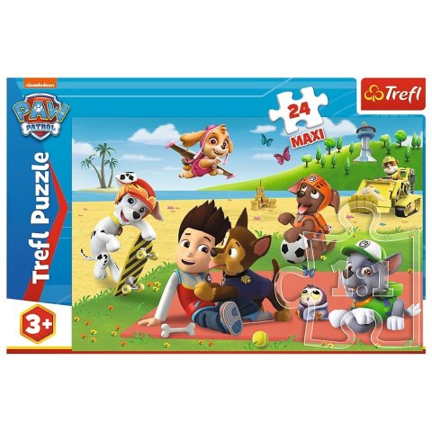 Puzzle 24 elementy MAXI Zabawa na kocu Psi Patrol Trefl Puzzle 24 elementy MAXI Zabawa na kocu Psi Patrol Trefl