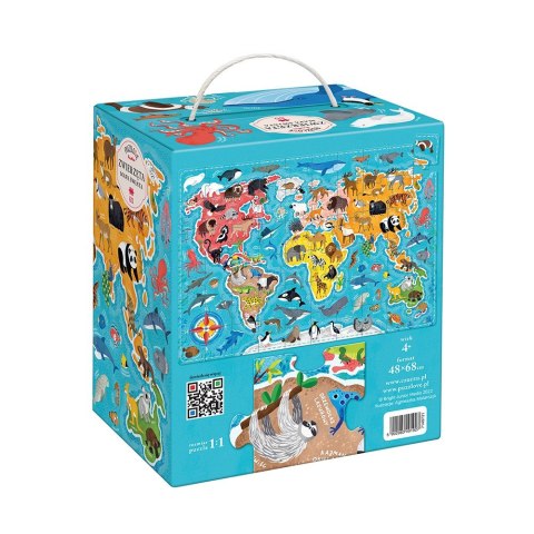 Puzzle 60 elementów Puzzlove - Mapa świata Zwierzęta CzuCzu Puzzle 60 elementów Puzzlove - Mapa świata Zwierzęta CzuCzu