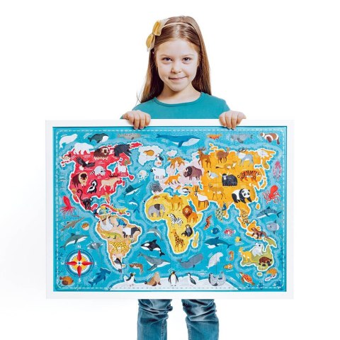 Puzzle 60 elementów Puzzlove - Mapa świata Zwierzęta CzuCzu Puzzle 60 elementów Puzzlove - Mapa świata Zwierzęta CzuCzu