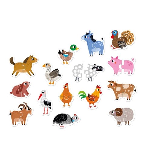 Puzzle do pary - Zwierzątka na wsi CzuCzu Puzzle do pary - Zwierzątka na wsi CzuCzu