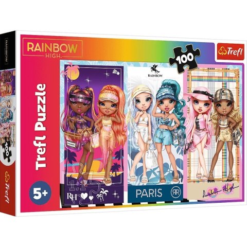 Puzzle 100 elementów Tęczowe laleczki Rainbow High Trefl Puzzle 100 elementów Tęczowe laleczki Rainbow High Trefl