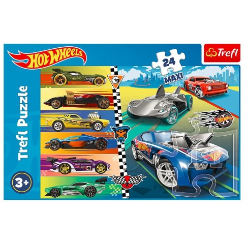 Puzzle 24 elementy Maxi Szybkie samochody Hot Wheels Trefl Puzzle 24 elementy Maxi Szybkie samochody Hot Wheels Trefl