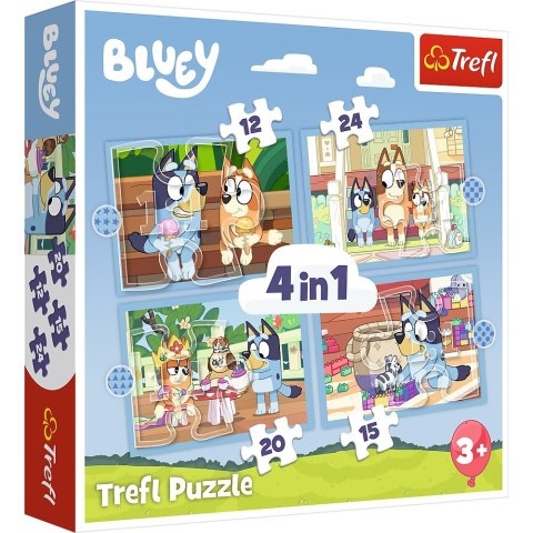 Puzzle 4w1 Bluey i świat Trefl Puzzle 4w1 Bluey i świat Trefl