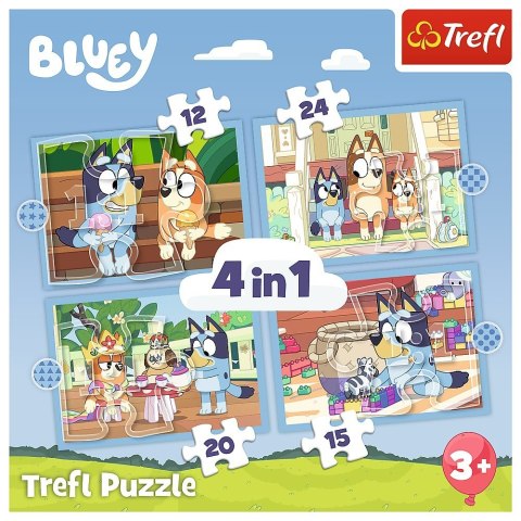 Puzzle 4w1 Bluey i świat Trefl Puzzle 4w1 Bluey i świat Trefl