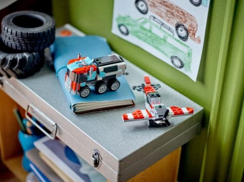 Klocki Creator 31146 Ciężarówka z platformą i helikopterem LEGO Klocki Creator 31146 Ciężarówka z platformą i helikopterem LEGO