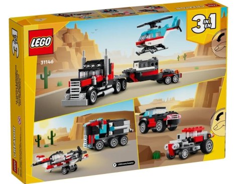 Klocki Creator 31146 Ciężarówka z platformą i helikopterem LEGO Klocki Creator 31146 Ciężarówka z platformą i helikopterem LEGO