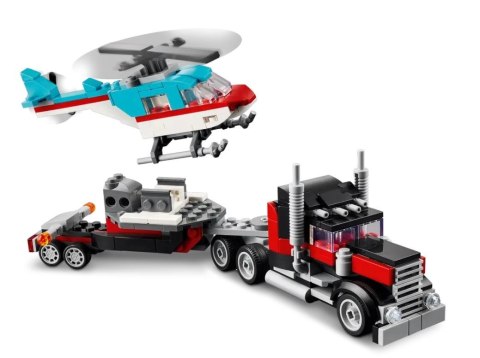 Klocki Creator 31146 Ciężarówka z platformą i helikopterem LEGO Klocki Creator 31146 Ciężarówka z platformą i helikopterem LEGO