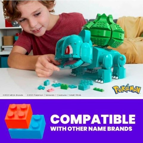 Klocki MEGA Pokemon Duży Bulbasaur Mega Bloks Klocki MEGA Pokemon Duży Bulbasaur Mega Bloks