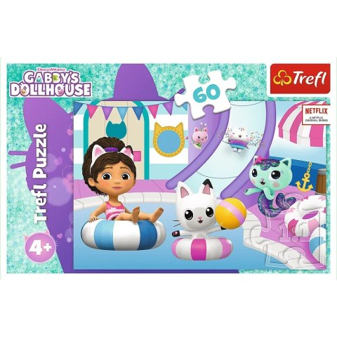 Puzzle 60 elementów Gabby na basenie Koci Domek Gabi Trefl Puzzle 60 elementów Gabby na basenie Koci Domek Gabi Trefl