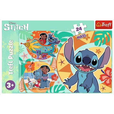 Puzzle 24 elementy Maxi Wesoły dzień Lilo i Stitch Trefl Puzzle 24 elementy Maxi Wesoły dzień Lilo i Stitch Trefl