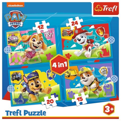 Puzzle 4w1 Biegnące pieski Psi Patrol (Paw Patrol) Trefl Puzzle 4w1 Biegnące pieski Psi Patrol (Paw Patrol) Trefl