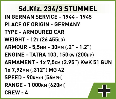 Klocki Historical Collection Sd.Kfz. 234/3 Stummel Cobi Klocki Klocki Historical Collection Sd.Kfz. 234/3 Stummel Cobi Klocki