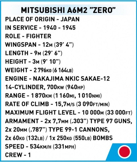 Klocki Mitsubishi A6M2 Zero Cobi Klocki Klocki Mitsubishi A6M2 Zero Cobi Klocki