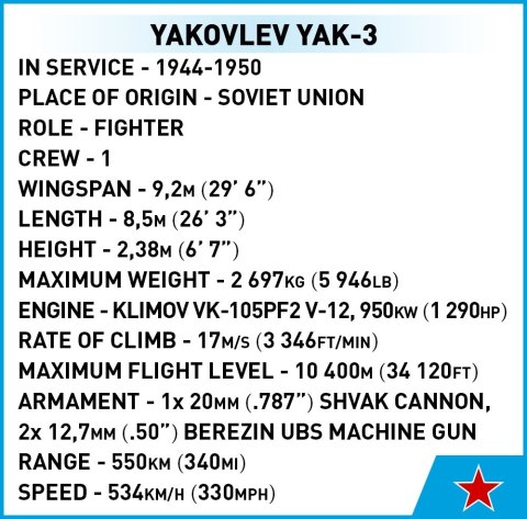 Klocki Yakovlev Yak-3 Cobi Klocki Klocki Yakovlev Yak-3 Cobi Klocki