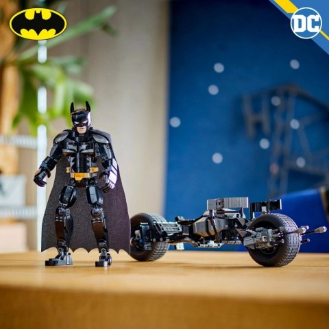 Klocki Super Heroes 76273 Figurka Batmana do zbudowania i batcykl LEGO Klocki Super Heroes 76273 Figurka Batmana do zbudowania i batcykl LEGO