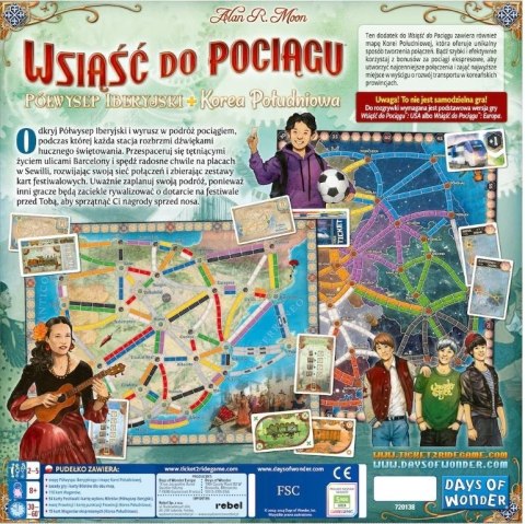 Gra Wsiąść do Pociągu: Kolekcja Map 8 - Półwysep Iberyjski i Korea Południowa Rebel Gra Wsiąść do Pociągu: Kolekcja Map 8 - Półwysep Iberyjski i Korea Południowa Rebel