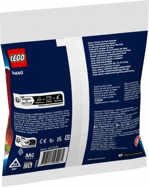 Klocki DREAMZzz 30660 Plecak odrzutowy z dopalaczami Zoey LEGO Klocki DREAMZzz 30660 Plecak odrzutowy z dopalaczami Zoey LEGO