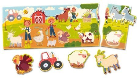 Układanka Carotina Baby Puzzle panorama - Farma Lisciani Układanka Carotina Baby Puzzle panorama - Farma Lisciani