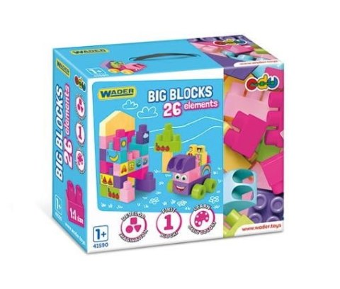 Big Blocks Klocki 26 elementów różowe Wader Big Blocks Klocki 26 elementów różowe Wader