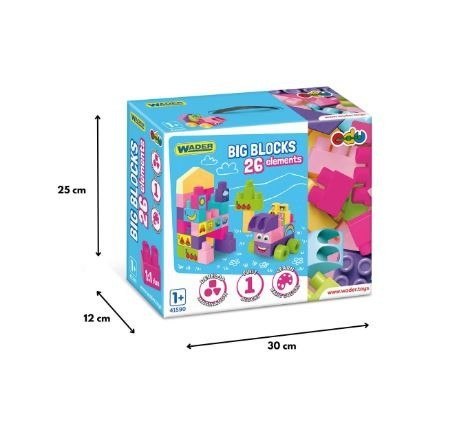 Big Blocks Klocki 26 elementów różowe Wader Big Blocks Klocki 26 elementów różowe Wader