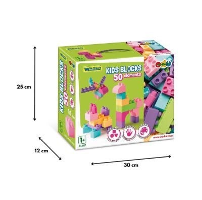 Klocki Kids Blocks 50 elementów różowe Wader Klocki Kids Blocks 50 elementów różowe Wader
