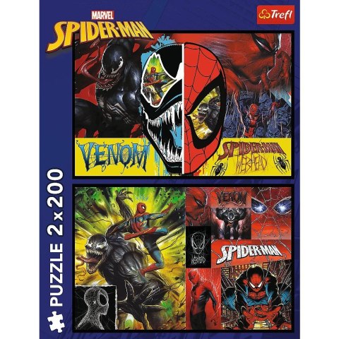 Puzzle 2x200 elementów Dzień i noc Spidermana Trefl Puzzle 2x200 elementów Dzień i noc Spidermana Trefl
