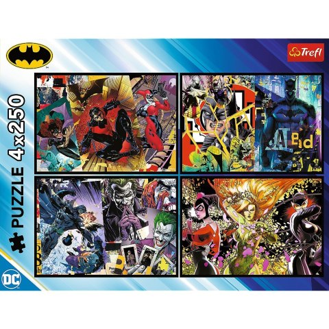 Puzzle 4x250 elementów Batman w akcji Trefl Puzzle 4x250 elementów Batman w akcji Trefl