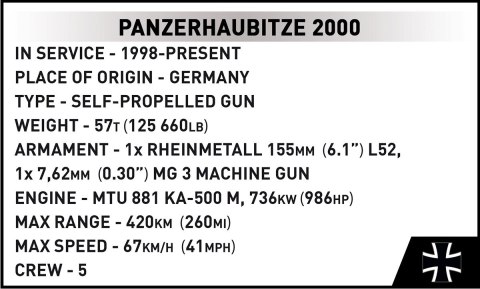 Klocki Panzerhaubitze 2000 1006 klocków Cobi Klocki Klocki Panzerhaubitze 2000 1006 klocków Cobi Klocki