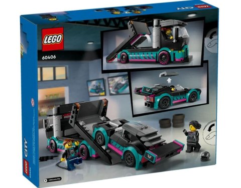 Klocki City 60406 Samochód wyścigowy i laweta LEGO Klocki City 60406 Samochód wyścigowy i laweta LEGO