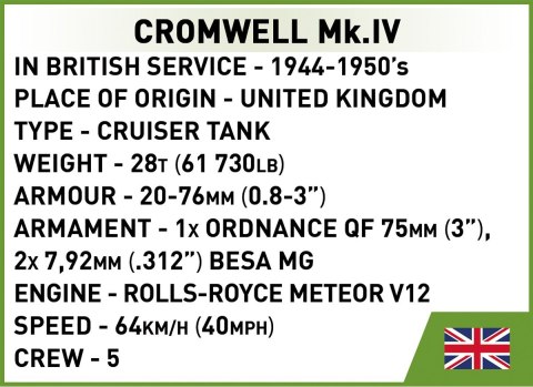 Klocki Historical Collection Cromwell Mk.IV Cobi Klocki Klocki Historical Collection Cromwell Mk.IV Cobi Klocki