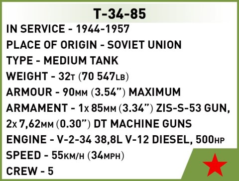 Klocki Historical Collection T-34-85 Cobi Klocki Klocki Historical Collection T-34-85 Cobi Klocki
