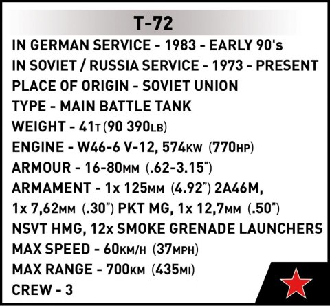 Klocki Armed Forces T-72 (East Germany/Soviet) Cobi Klocki Klocki Armed Forces T-72 (East Germany/Soviet) Cobi Klocki