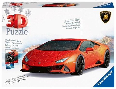 Puzzle 108 elementów 3D Pojazdy Lamborghini Huracan Evo Arancio Ravensburger Polska Puzzle 108 elementów 3D Pojazdy Lamborghini Huracan Evo Arancio Ravensburger Polska