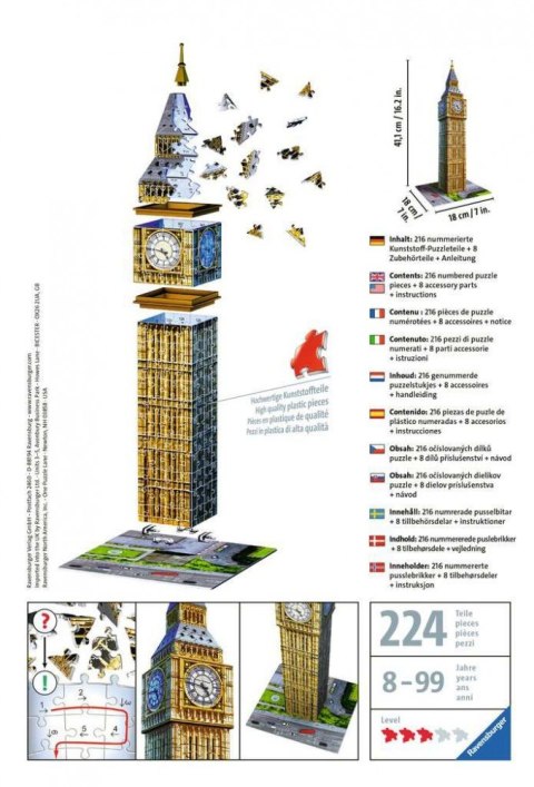 Puzzle 216 elementów Big Ben Ravensburger Polska Puzzle 216 elementów Big Ben Ravensburger Polska