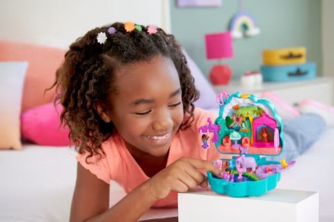 Zestaw figurek Polly Pocket Ogród pawia zestaw kompaktowy Fisher Price Zestaw figurek Polly Pocket Ogród pawia zestaw kompaktowy Fisher Price