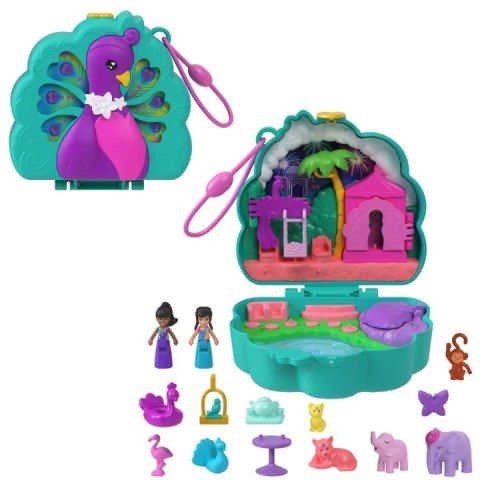 Zestaw figurek Polly Pocket Ogród pawia zestaw kompaktowy Fisher Price Zestaw figurek Polly Pocket Ogród pawia zestaw kompaktowy Fisher Price