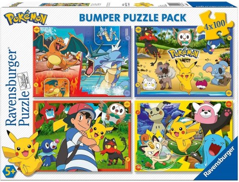 Puzzle 4x100 elementów Pokemon zestaw Ravensburger Polska Puzzle 4x100 elementów Pokemon zestaw Ravensburger Polska