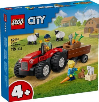 Klocki City 60461 Czerwony traktor z przyczepą i owcą LEGO