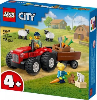 Klocki City 60461 Czerwony traktor z przyczepą i owcą LEGO