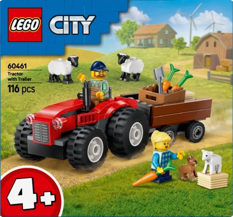 Klocki City 60461 Czerwony traktor z przyczepą i owcą LEGO Klocki City 60461 Czerwony traktor z przyczepą i owcą LEGO