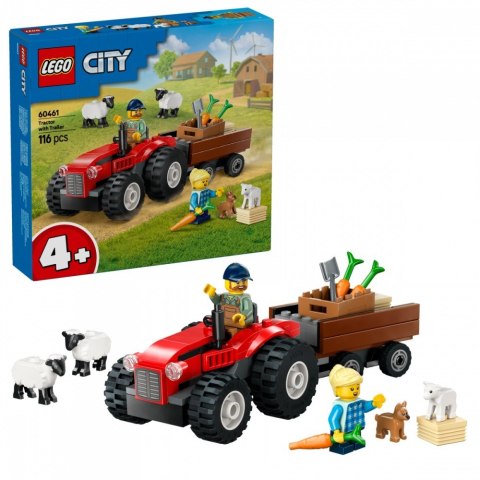 Klocki City 60461 Czerwony traktor z przyczepą i owcą LEGO Klocki City 60461 Czerwony traktor z przyczepą i owcą LEGO