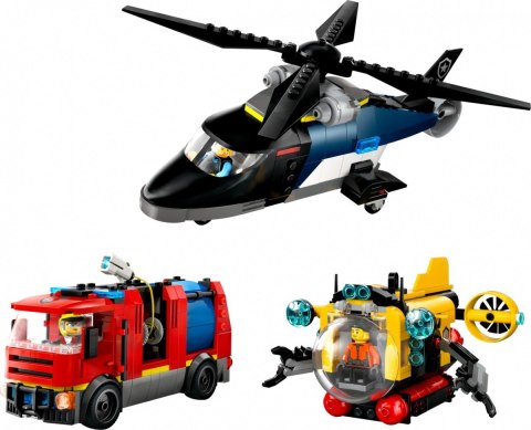 Klocki City 60462 Zestaw z helikopterem, wozem strażackim i łodzią LEGO Klocki City 60462 Zestaw z helikopterem, wozem strażackim i łodzią LEGO