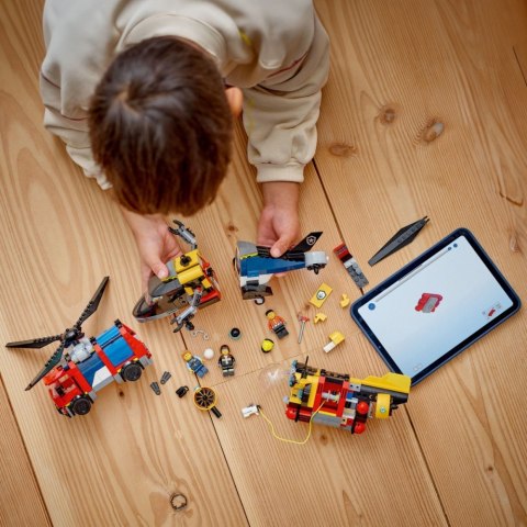 Klocki City 60462 Zestaw z helikopterem, wozem strażackim i łodzią LEGO Klocki City 60462 Zestaw z helikopterem, wozem strażackim i łodzią LEGO